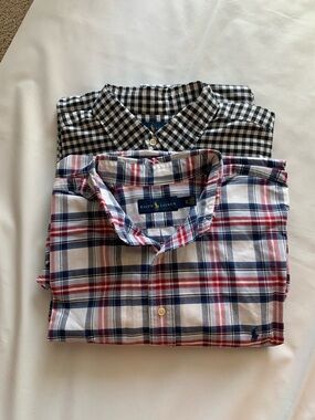 Ralph Lauren Men’s Red & Blue Plaid Button-Down Shirt